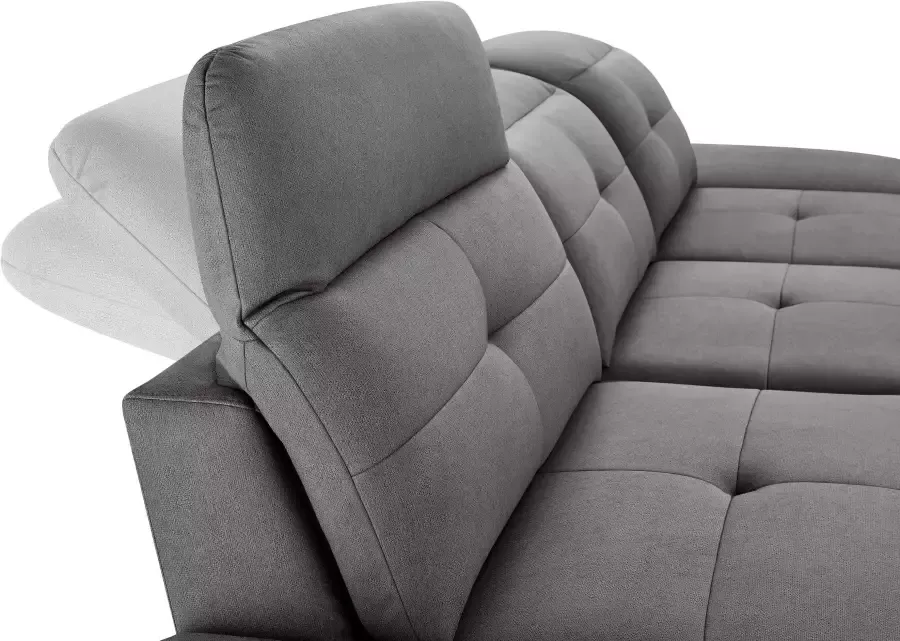 Exxpo sofa fashion Hoekbank Dana L-Form inclusief hoofd- resp. verstelbare rugleuning en verstelbare armleuning
