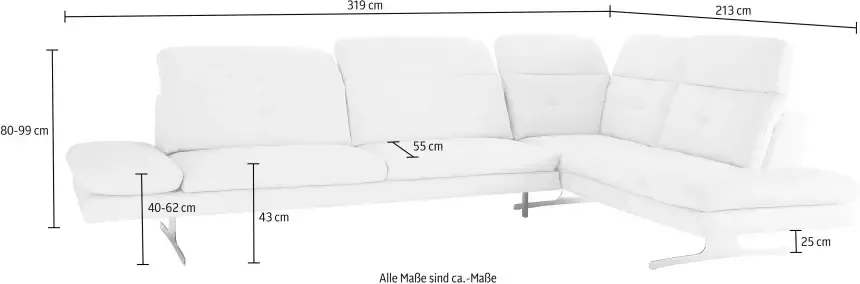 Exxpo sofa fashion Hoekbank DANA inclusief hoofd- resp. verstelbare rugleuning en verstelbare armleuning - Foto 5
