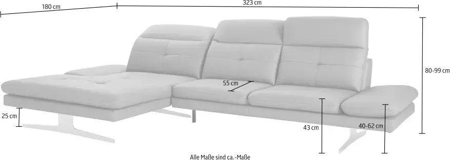 Exxpo sofa fashion Hoekbank DANA inclusief hoofd- resp. verstelbare rugleuning en verstelbare armleuning - Foto 4