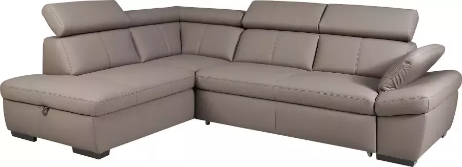 exxpo sofa fashion Hoekbank inclusief hoofdbord en verstelbare armleuning naar keuze met slaapfunctie en bedkist