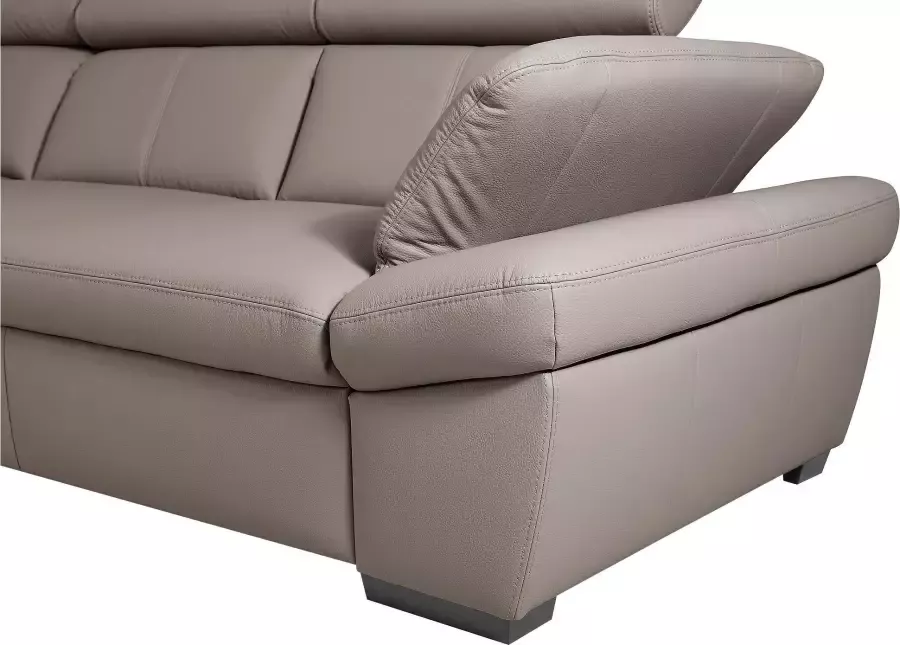 Exxpo sofa fashion Hoekbank Happy L-Form inclusief verstelbare hoofdsteun en verstelbare armleuning naar keuze met slaapfunctie