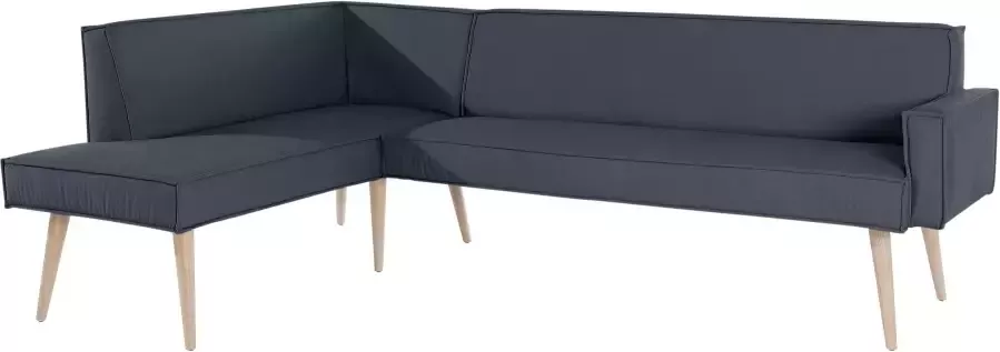 Exxpo sofa fashion Hoekbank Lungo moderne paspelnaad comfortabel en elegant hoge houten voet - Foto 4