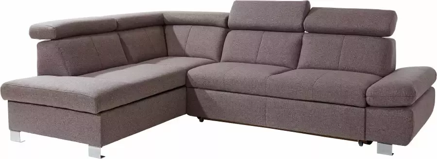 Exxpo sofa fashion Hoekbank Happy L-vorm met ottomane en naar keuze met slaapfunctie en bedkist - Foto 1