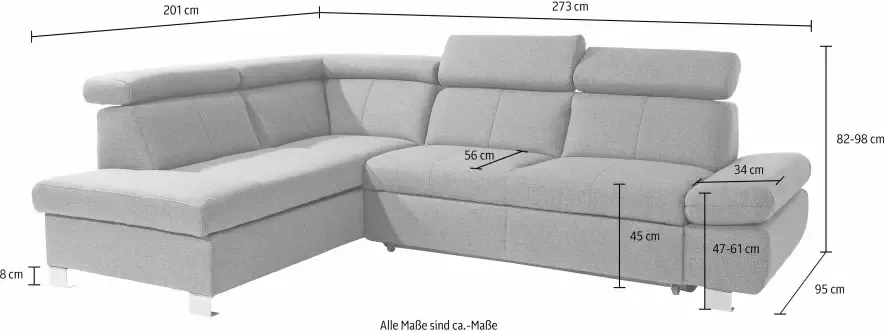 Exxpo sofa fashion Hoekbank Happy L-vorm met ottomane en naar keuze met slaapfunctie en bedkist - Foto 7