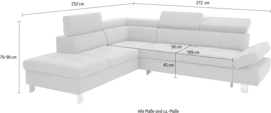 exxpo sofa fashion Hoekbank met verstelbare hoofdsteun resp. rugleuning naar keuze met slaapfunctie