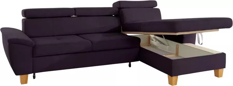 Exxpo sofa fashion Hoekbank Enya Verstelbare hoofdsteun naar keuze met slaapfunctie en bedkist - Foto 11