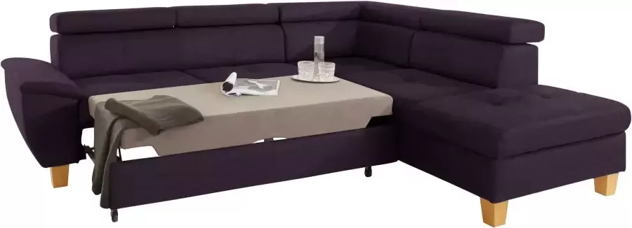 exxpo sofa fashion Hoekbank met verstelbare hoofdsteun naar keuze met slaapfunctie en bedkist