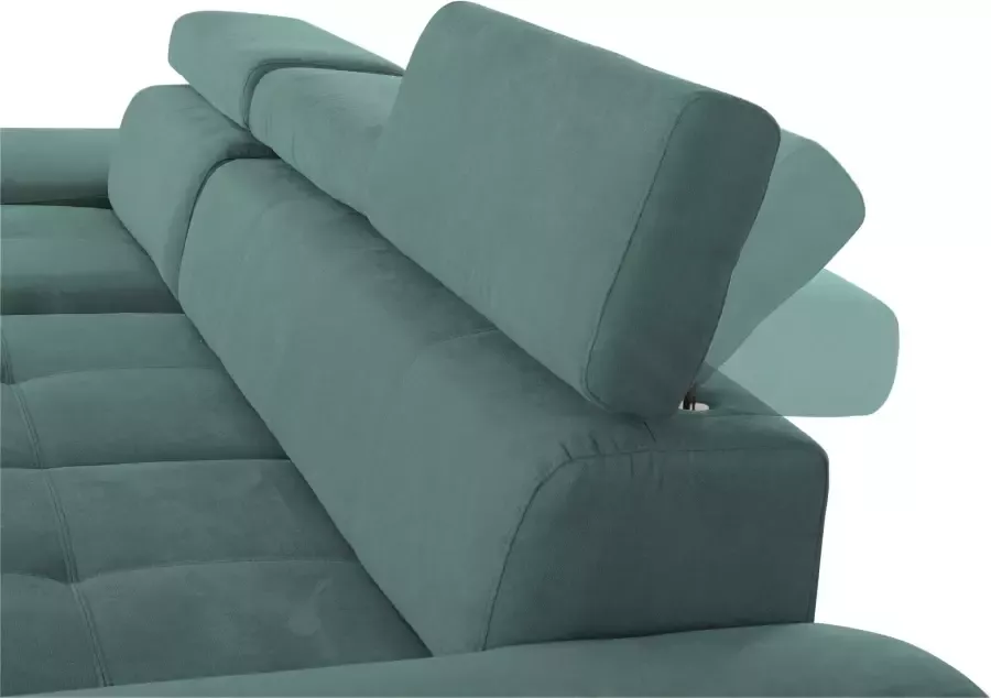 Exxpo sofa fashion Hoekbank Enya Verstelbare hoofdsteun naar keuze met slaapfunctie en bedkist