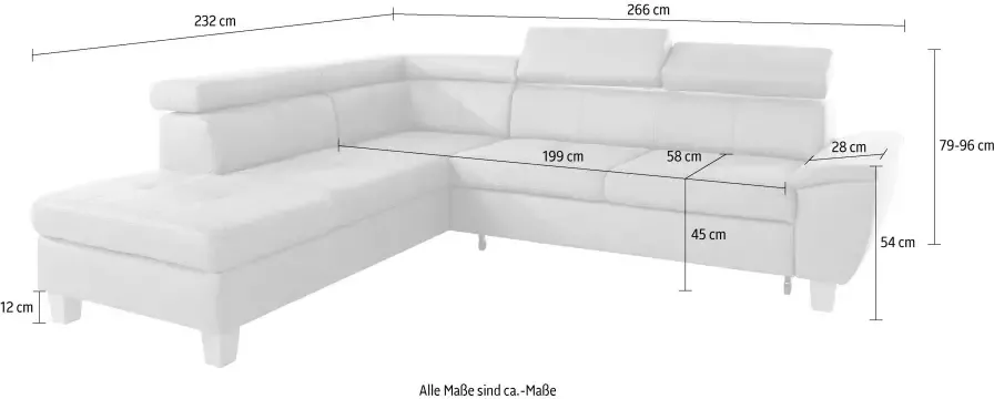 Exxpo sofa fashion Hoekbank Enya Verstelbare hoofdsteun naar keuze met slaapfunctie en bedkist - Foto 5