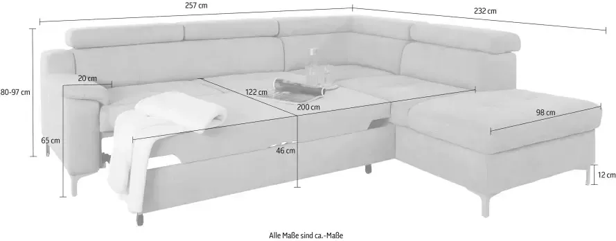 Exxpo sofa fashion Hoekbank Florenz L-vorm optioneel met slaapfunctie - Foto 5
