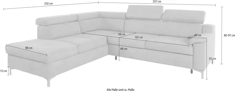 Exxpo sofa fashion Hoekbank Florenz L-vorm optioneel met slaapfunctie - Foto 8