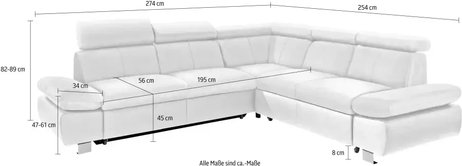 Exxpo sofa fashion Hoekbank Happy L-Form optioneel met slaapfunctie - Foto 7