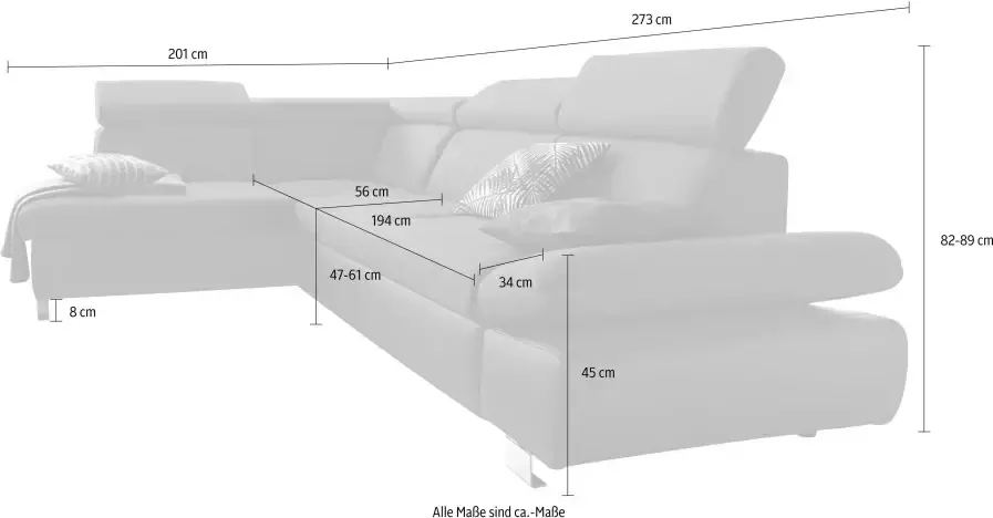 Exxpo sofa fashion Hoekbank Happy L-Form optioneel met slaapfunctie - Foto 2