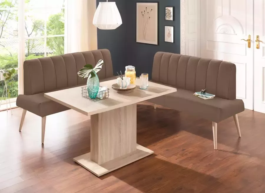 Exxpo sofa fashion Zitbank Costa moderne rugstikking comfortabel en elegant hoge houten voet