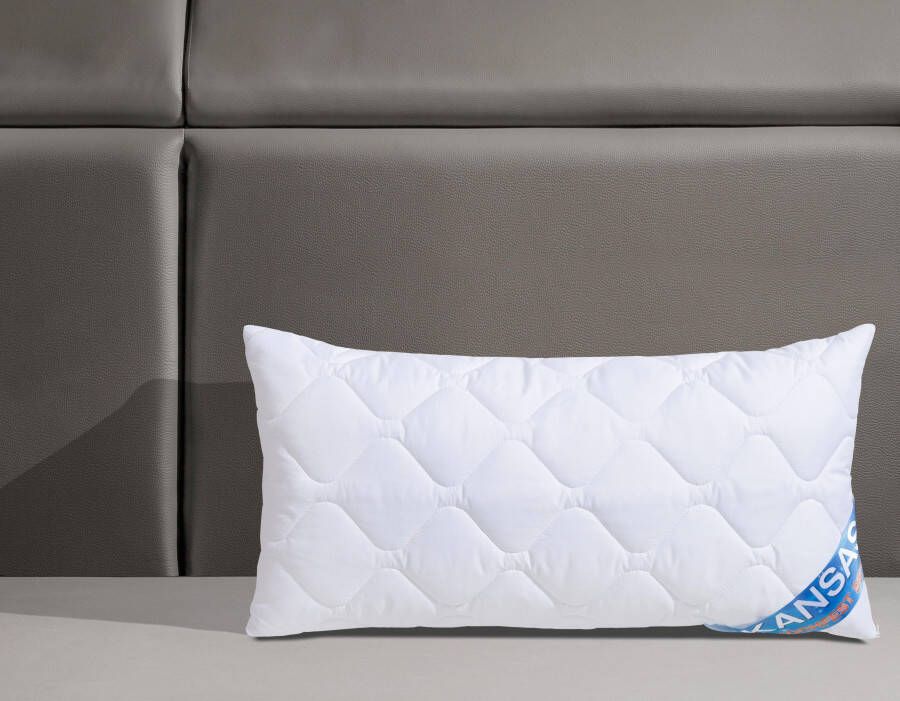 F.a.n. Frankenstolz Microfiberkussen Kansas met katoenen hoes en rits in 40x80 of 80x80 cm hoofdkussen van microvezel made in germany