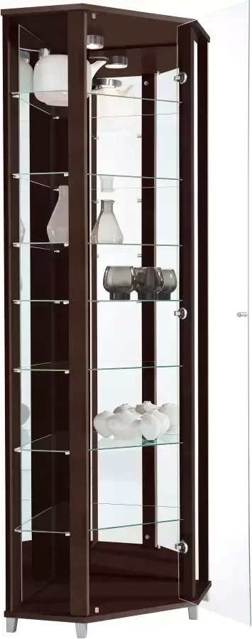 Fif möbel Hoekvitrinekast TRIO Hoekvitrine Glasvitrine 1x Glazen deur perfect voor verzamelaars verzamelvitrine - Foto 6