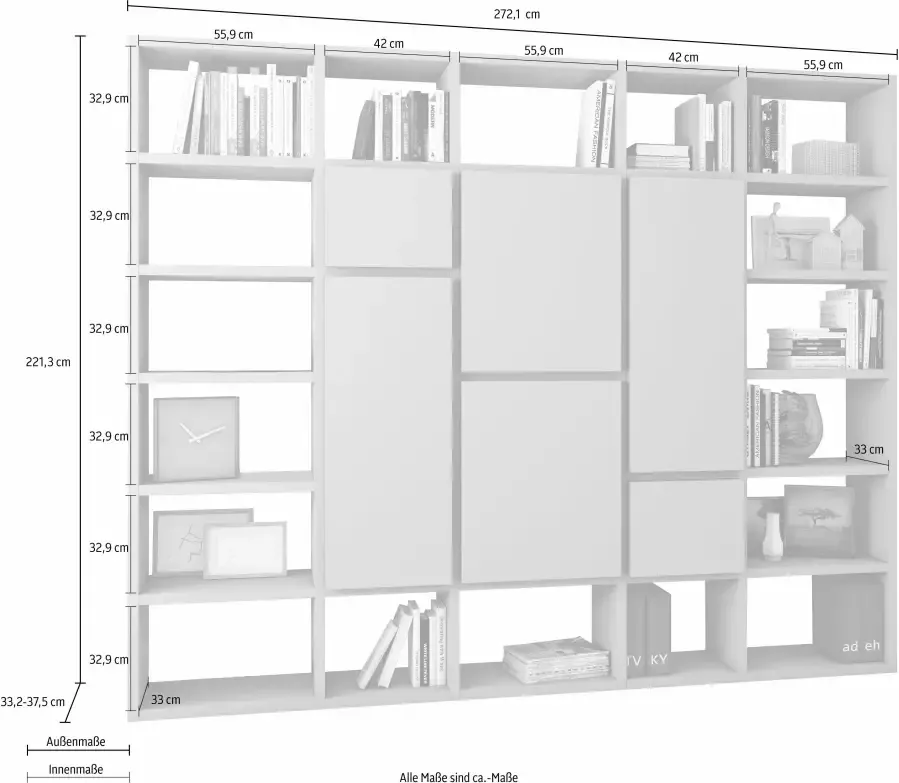 Fif möbel Room divider TOR501-1 Breedte 272 cm