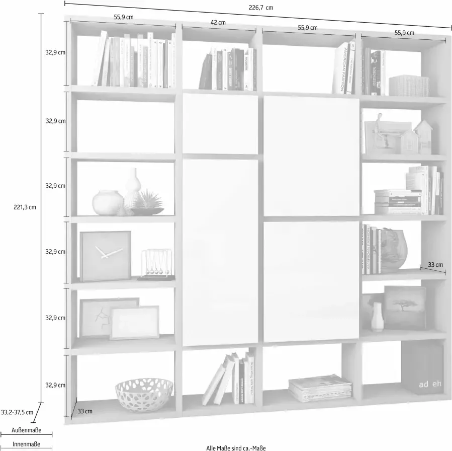 Fif möbel Room divider TOR510-1 Breedte 227 cm