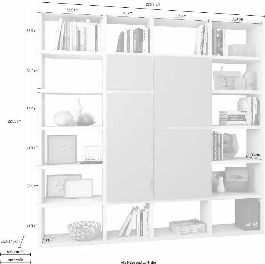 Fif möbel Room divider TOR511-1 Breedte 227 cm