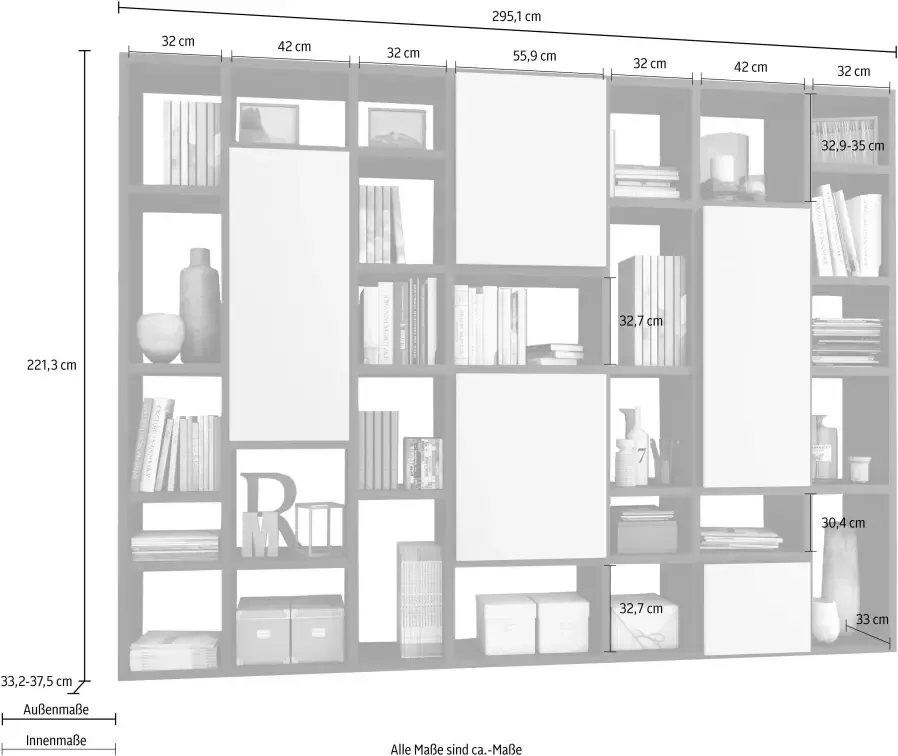 Fif möbel Room divider TORO 520-2 Breedte 295 cm