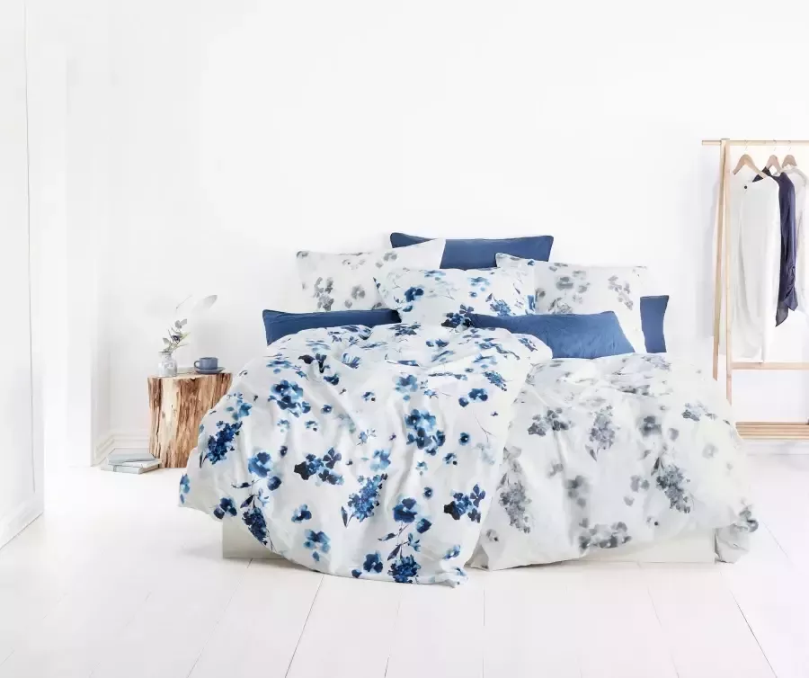 Fleuresse Tweezijdig te gebruiken overtrekset Provence Cassis 344103 Mako jersey voor matrassen tot 25 cm hoog onderlaken hoeslaken - Foto 1