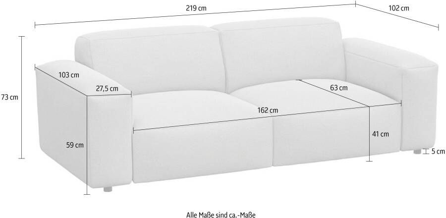 FLEXLUX 2 5-zitsbank Lucera Sofa modern & gezellig koudschuim stalen nosagvering - Foto 2