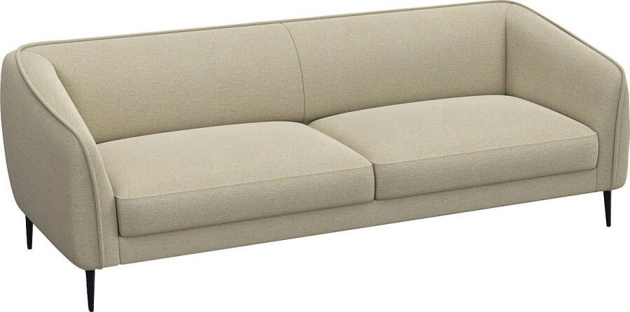 FLEXLUX 3-zitsbank Belle Designsofa Couch Zitting van hoogwaardig koudschuim en stalen nogsagvering - Foto 4