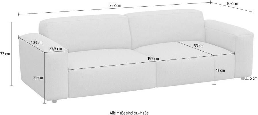 FLEXLUX 3-zitsbank Lucera Sofa modern & gezellig koudschuim stalen nosagvering - Foto 3