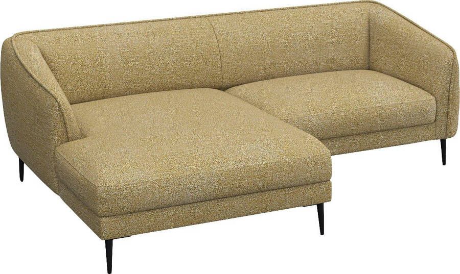 FLEXLUX Zithoek Belle Designsofa L-Form B T 218 149 cm Zitting van hoogwaardig koudschuim en stalen nogsagvering - Foto 2