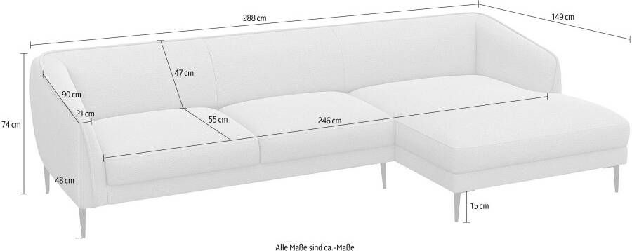 FLEXLUX Hoekbank Belle designbank L-vorm BxD 288x149 cm Scandinavisch design in een sublieme verwerking - Foto 4