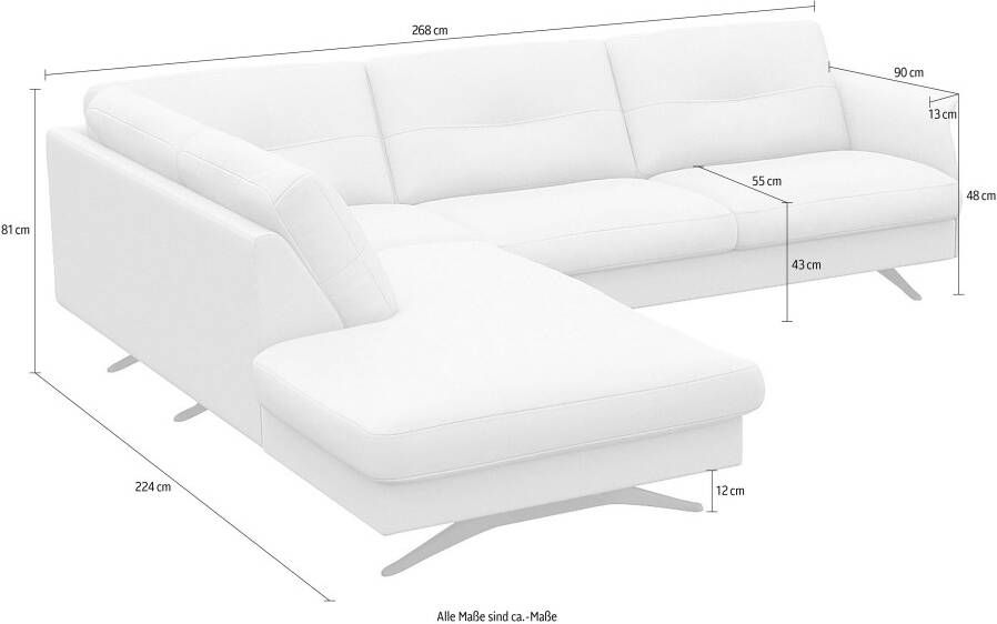 FLEXLUX Hoekbank Glow super comfortabel door hoogwaardige zitconstructie met binnenvering L-vorm - Foto 2