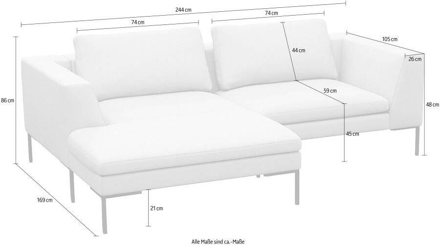 FLEXLUX Hoekbank Loano super comfortabel zitcomfort door koudschuim in de zitting L-vorm - Foto 2