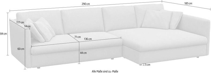 FLEXLUX Hoekbank Lovane Zacht en zeer comfortabel grote zitdiepte op koudschuim inclusief sierkussen - Foto 4