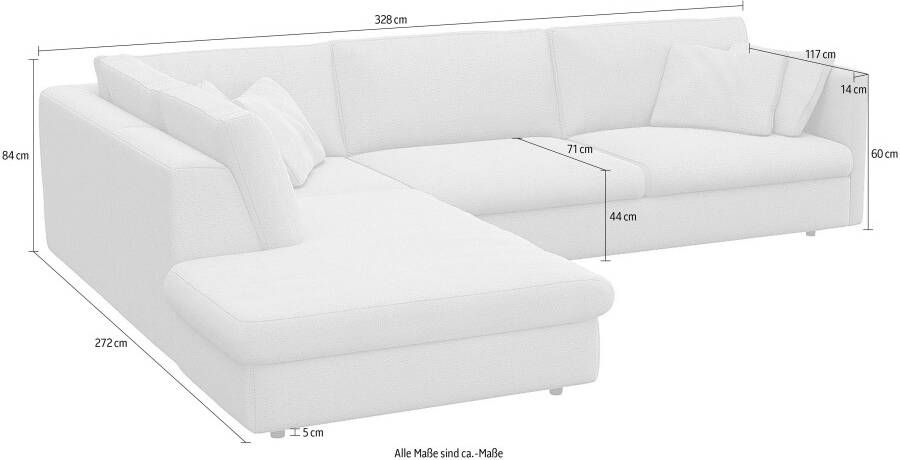 FLEXLUX Hoekbank Lovane elegant en tijdloos comfortabel L-vorm Zacht en zeer comfortabel grote zitdiepte op koudschuim inclusief sierkussen - Foto 2