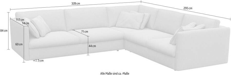 FLEXLUX Hoekbank Lovane Zacht en zeer comfortabel grote zitdiepte op koudschuim inclusief sierkussen - Foto 5