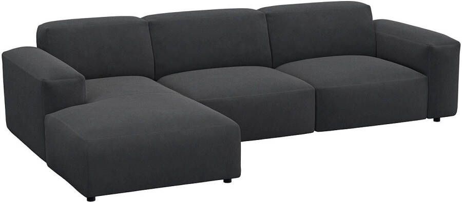 FLEXLUX Hoekbank Lucera Chaiselongue + 2 5-zistsbank modern & gezellig koudschuim stalen nosagvering - Foto 4