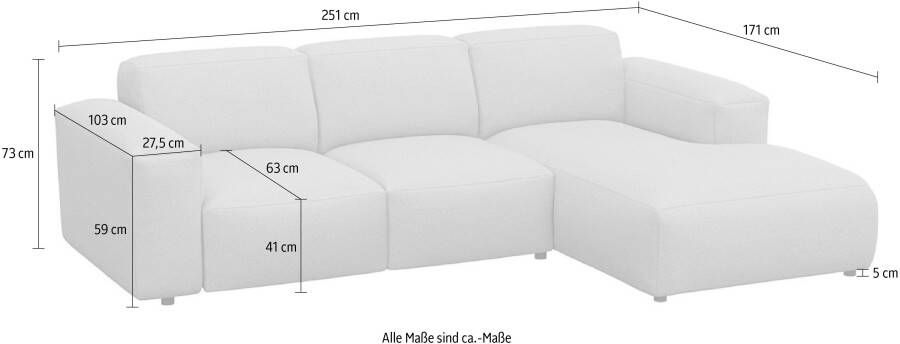 FLEXLUX Hoekbank Lucera Chaise longue rechts of links L-vorm comfortabel - Foto 4