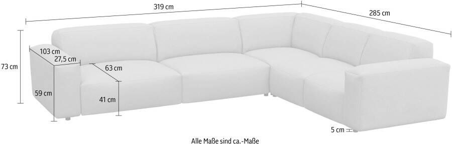 FLEXLUX Hoekbank Lucera modern en aansluitend l-vorm designsofa - Foto 4