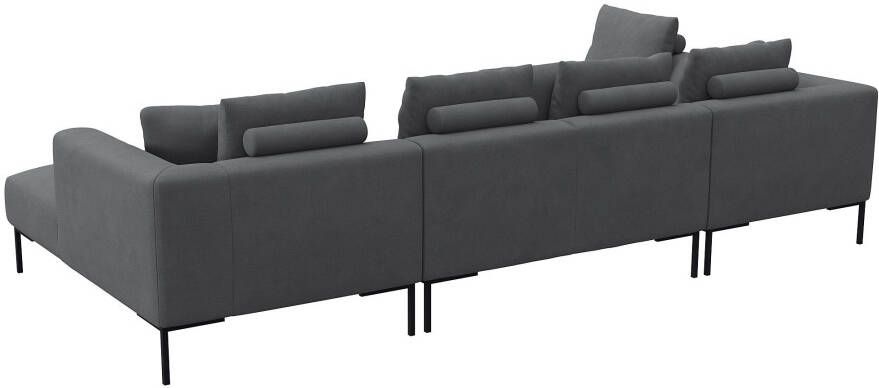 FLEXLUX Hoekbank Sava Zwarte metalen poten met losse rugkussens luxueus zitcomfort - Foto 3