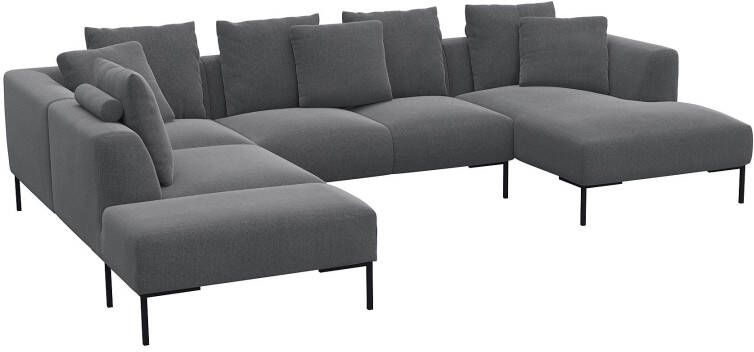 FLEXLUX Hoekbank Sava Zwarte metalen poten met losse rugkussens luxueus zitcomfort - Foto 4