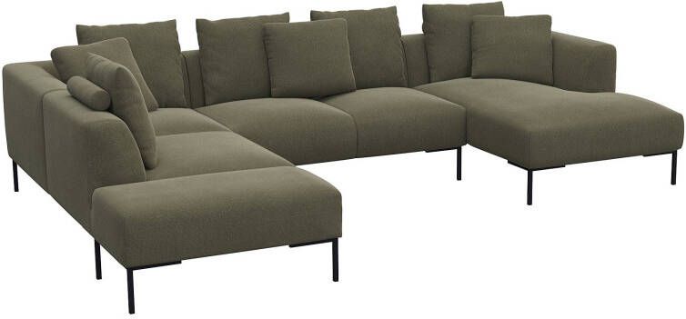 FLEXLUX Hoekbank Sava Zwarte metalen poten met losse rugkussens luxueus zitcomfort - Foto 4