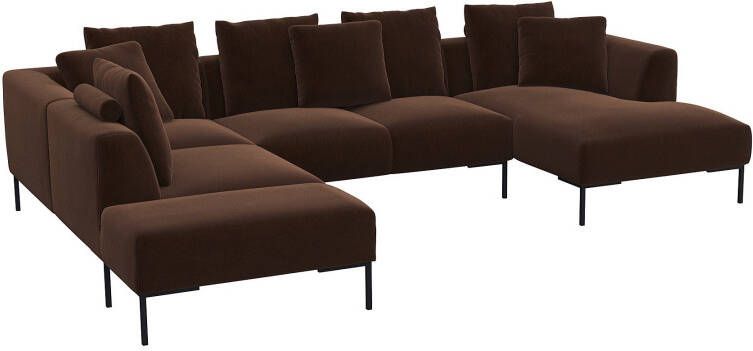 FLEXLUX Hoekbank Sava Zwarte metalen poten met losse rugkussens luxueus zitcomfort - Foto 4