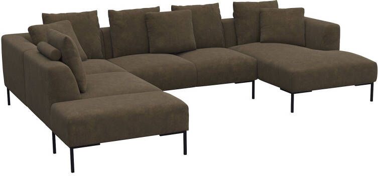 FLEXLUX Hoekbank Sava Zwarte metalen poten met losse rugkussens luxueus zitcomfort - Foto 3