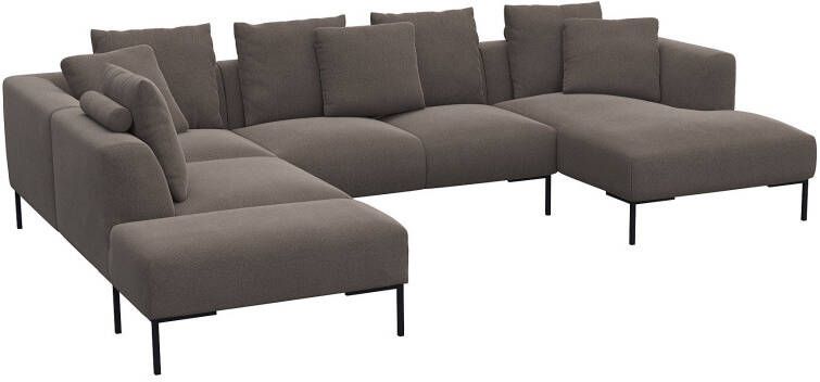 FLEXLUX Hoekbank Sava Zwarte metalen poten met losse rugkussens luxueus zitcomfort - Foto 3