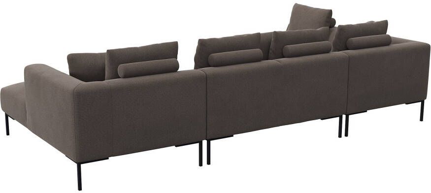 FLEXLUX Hoekbank Sava Zwarte metalen poten met losse rugkussens luxueus zitcomfort - Foto 2