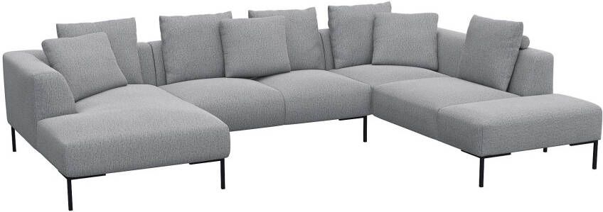 FLEXLUX Hoekbank Sava Zwarte metalen poten met losse rugkussens luxueus zitcomfort - Foto 4