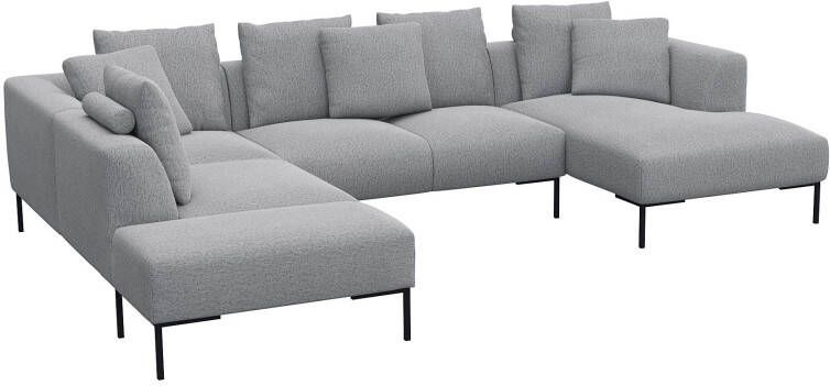 FLEXLUX Hoekbank Sava Zwarte metalen poten met losse rugkussens luxueus zitcomfort - Foto 4