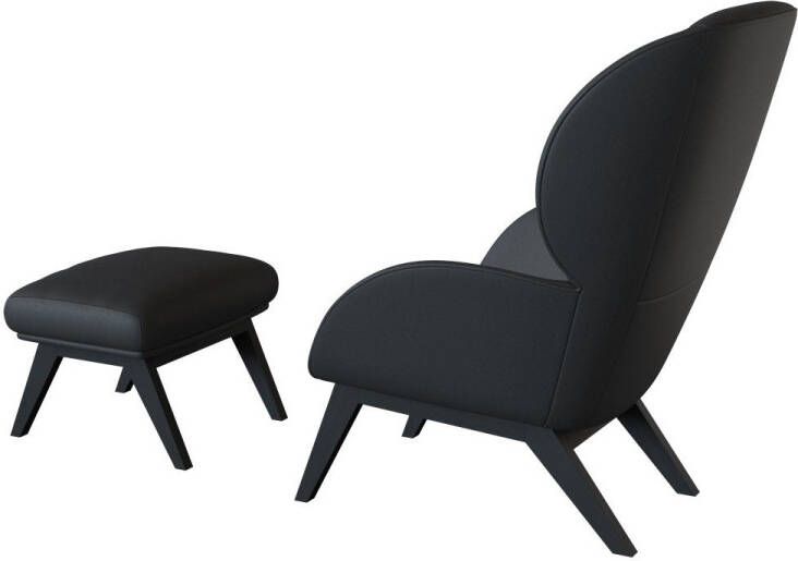 FLEXLUX Oorfauteuil Adria Designsessel Loungesessel Stijl & comfort organische vorm zwarte houten voet - Foto 4