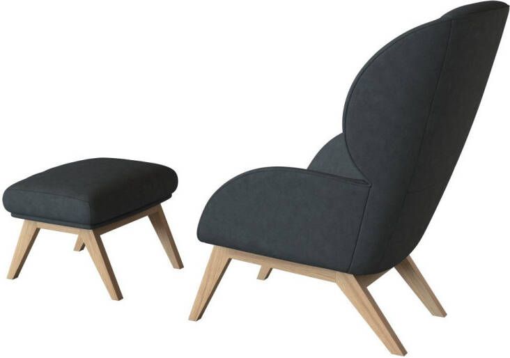 FLEXLUX Oorfauteuil Adria Stijl & comfort organische vorm eikenhouten voet - Foto 4