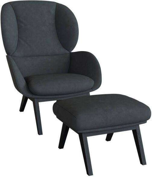 FLEXLUX Oorfauteuil Adria Stijl & comfort organische vorm zwarte houten voet - Foto 5